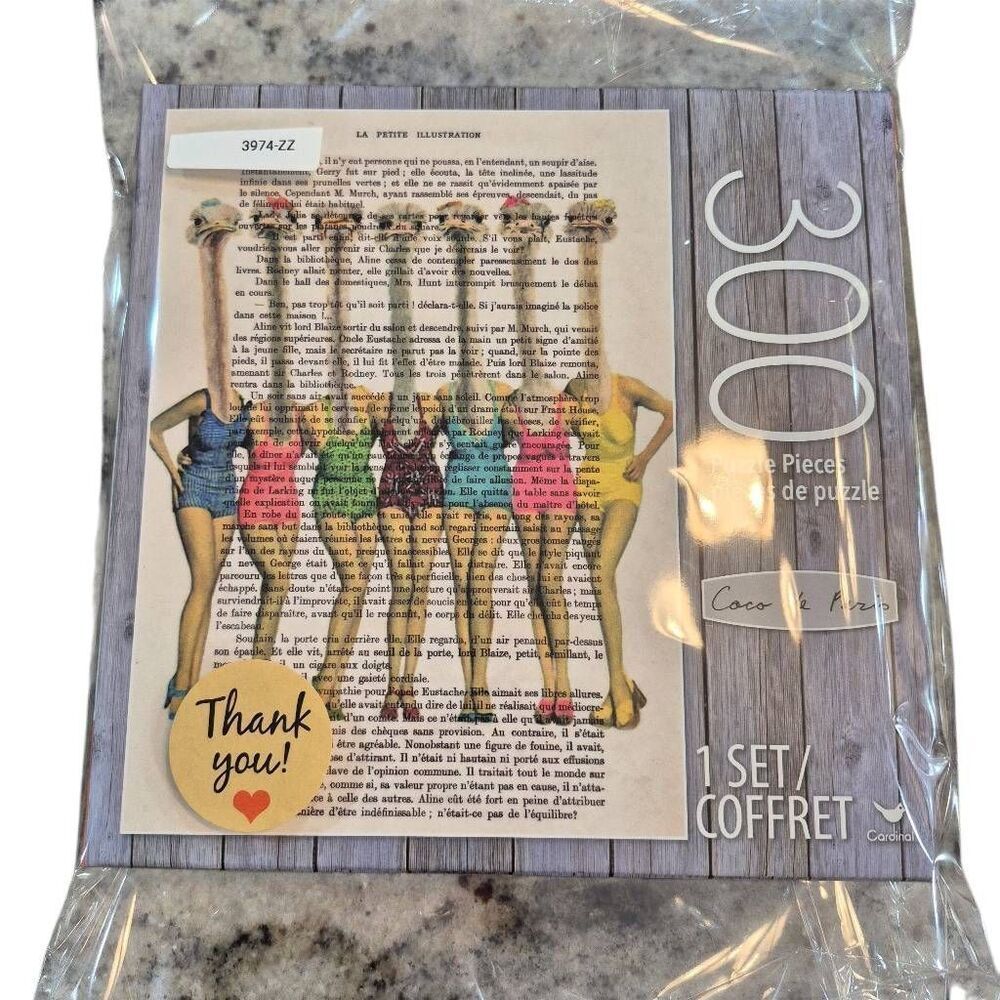 Ostriches in Vintage Bathing Suits Coco De Paris 300 Piece Jigsaw Puzzle NIB NEW - Picture 3 of 6
